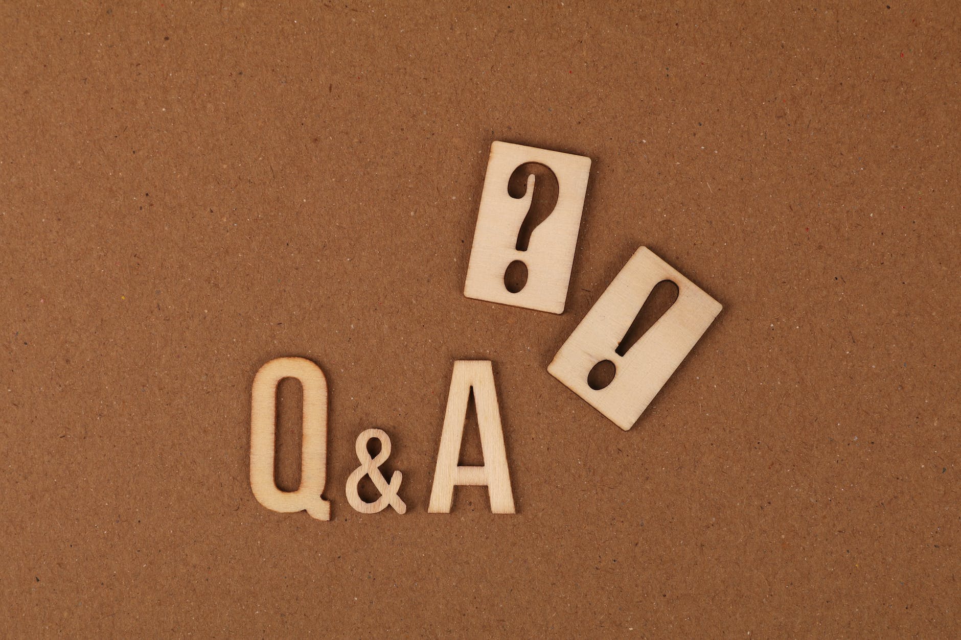 question and answer letters and an exclamation and question marks